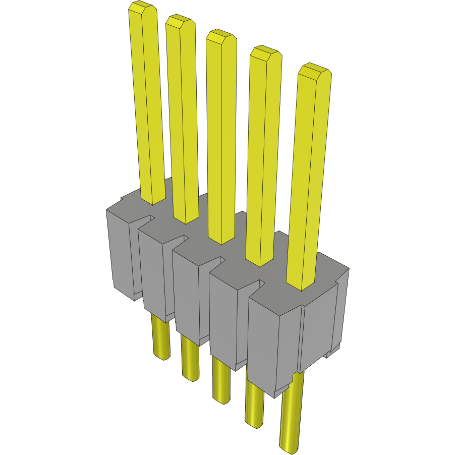 Samtec-HTMS-105-52-S-S 连接器插头及 PCB 插座 Conn Unshrouded Header HDR 5 POS 1.27mm Solder ST Top Entry Thru-Hole Layer