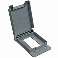 ABB Installation Products, Inc-E98GFCNL Misc Products Vertical Mount Weatherproof GFCI Receptacle Box Cover, Length 4.75 Inches, Width 3.0 Inches, Thickness 0.78 Inches, Material Polycarbonate, Color Gray, Pack of 10