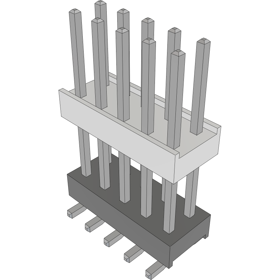 Samtec-HW-05-10-T-D-497-SM-A Connector Headers and PCB Receptacles Conn Board Stacker HDR 10 POS 2.54mm Solder ST Top Entry SMD Tube
