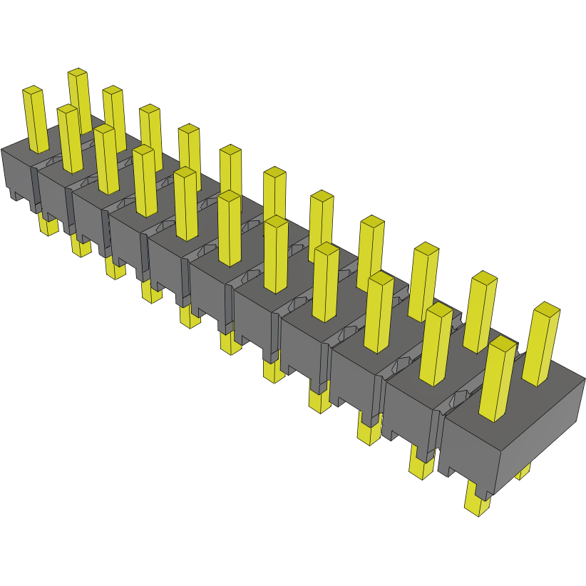 Samtec-MTSW-111-06-G-D-120 Steckverbinderleisten und Leiterplattenbuchsen Conn Unshrouded Header HDR 22 POS 2.54mm Solder ST Top Entry Thru-Hole Bulk