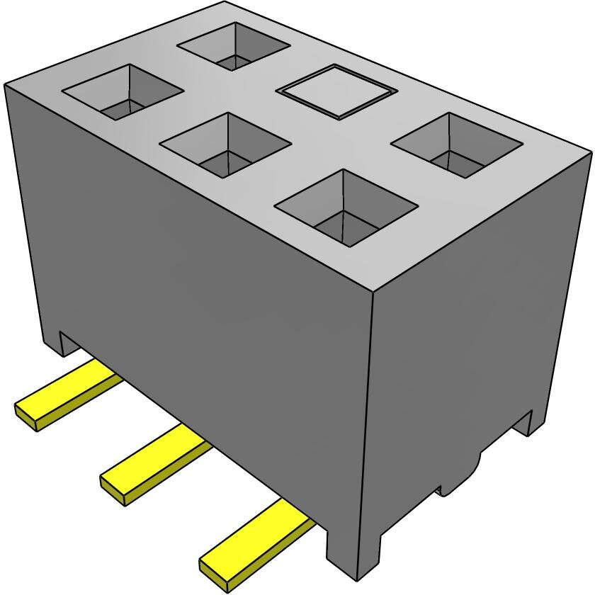 Samtec-MMS-103-02-L-DV-04-TR Piastre connettori e prese PCB Conn Socket Strip RCP 6 POS 2mm Solder ST Top Entry SMD TIGER CLAW™ T/R