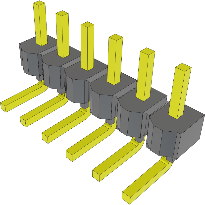 Samtec-HMTSW-106-23-T-S-135-RA Connector Headers and PCB Receptacles Conn Unshrouded Header HDR 6 POS 2.54mm Solder RA Side Entry Thru-Hole Bulk