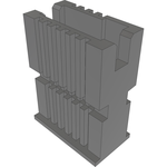 Conn Housing RCP 12 POS 1.27mm Crimp ST Cable Mount Black TIGER EYE™ Bag