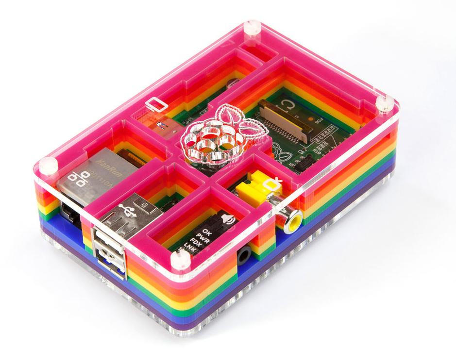 Adafruit Industries-975  Rainbow Pibow - Enclosure for Raspberry Pi Model B