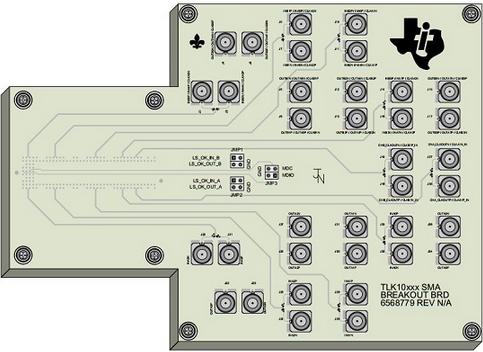 Texas Instruments-TLK10XXXSMAEVM Kits et outils de développement SMA breakout daughterboard for TLK10232