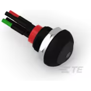 TE Connectivity-PB6B2FM2M1CAL06Y500 Botón pulsador Switch, Pushbutton, Flat Cap With Led, Flying Leads With Heat Shrink
