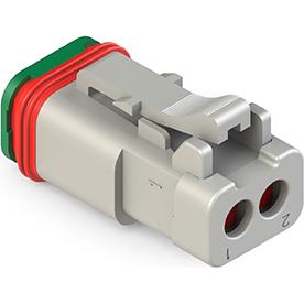 Amphenol-AT06-2S-SS01 Einzeladersteckverbinder, Gehäuse Conn Housing PL 2 POS Crimp ST Cable Mount Gray