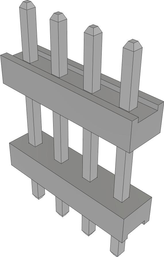 Samtec-TW-04-09-T-S-260-095 Cabezales del conector y receptáculos PCB Conn Board Stacker HDR 4 POS 2mm Solder ST Thru-Hole Bulk