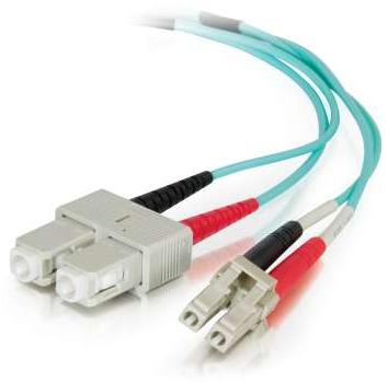 Legrand-01156 Montaje de cables de fibra óptica 50m LC-SC 50/125 OM4 Duplex Multimode PVC Fiber Optic Cable - Aqua