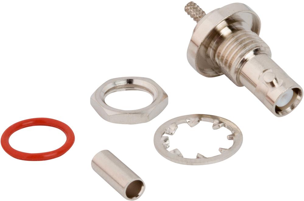 Amphenol-034-5073 RF-Steckverbinder Conn HD-BNC 0Hz to 6GHz 50Ohm Crimp ST Cable Mount F Gold Bag