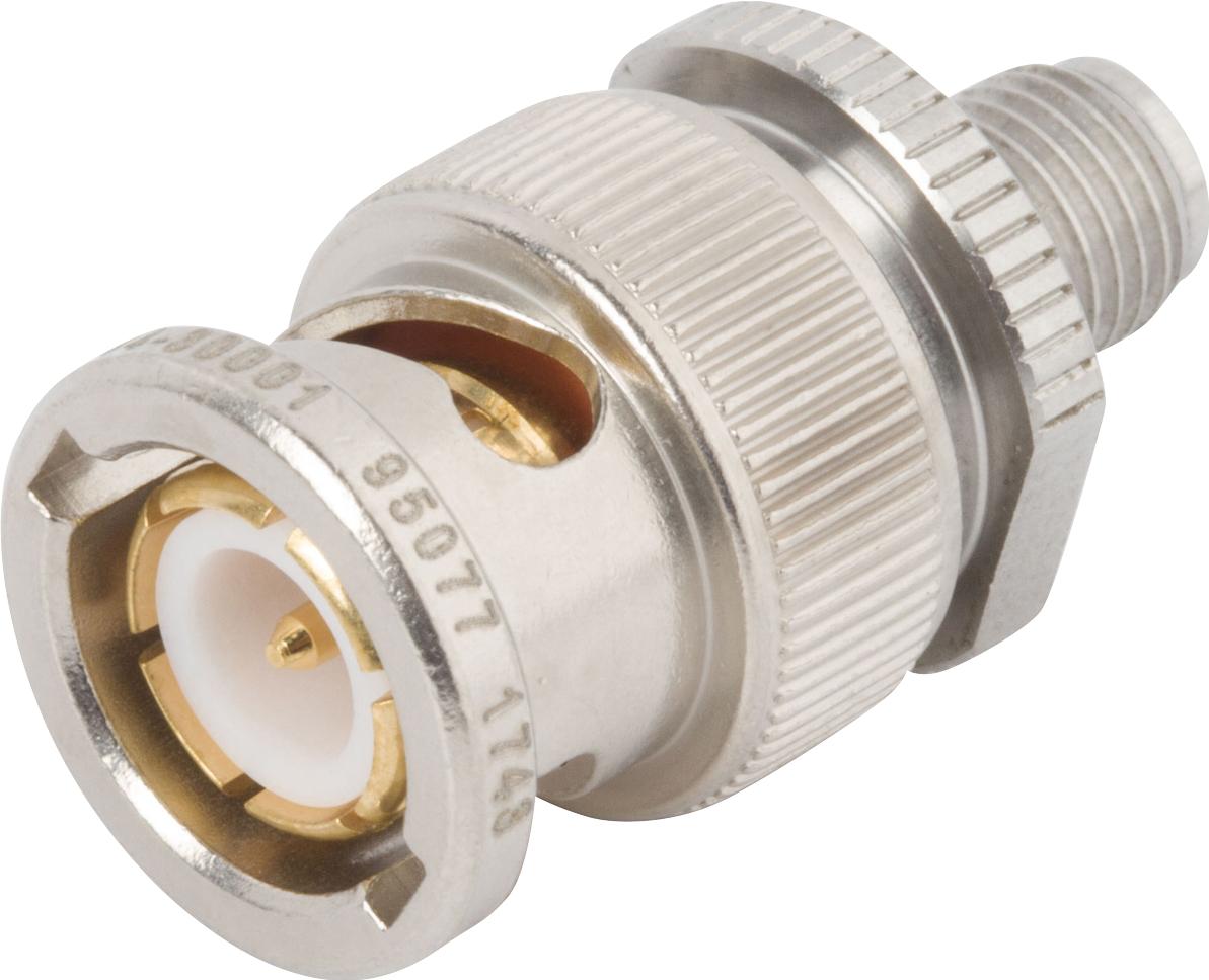 Amphenol SV Microwave-M55339/44-30001 RF-Steckverbinder Conn SMA-BNC Adapter 0Hz to 4GHz 50Ohm ST F/M Gold Over Nickel Bag