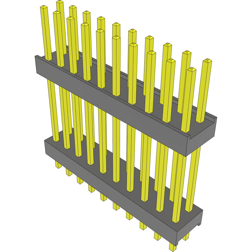 Samtec-DW-10-12-G-D-649 Connector Headers and PCB Receptacles Conn Board Stacker HDR 20 POS 2.54mm Solder ST Top Entry Thru-Hole Bulk