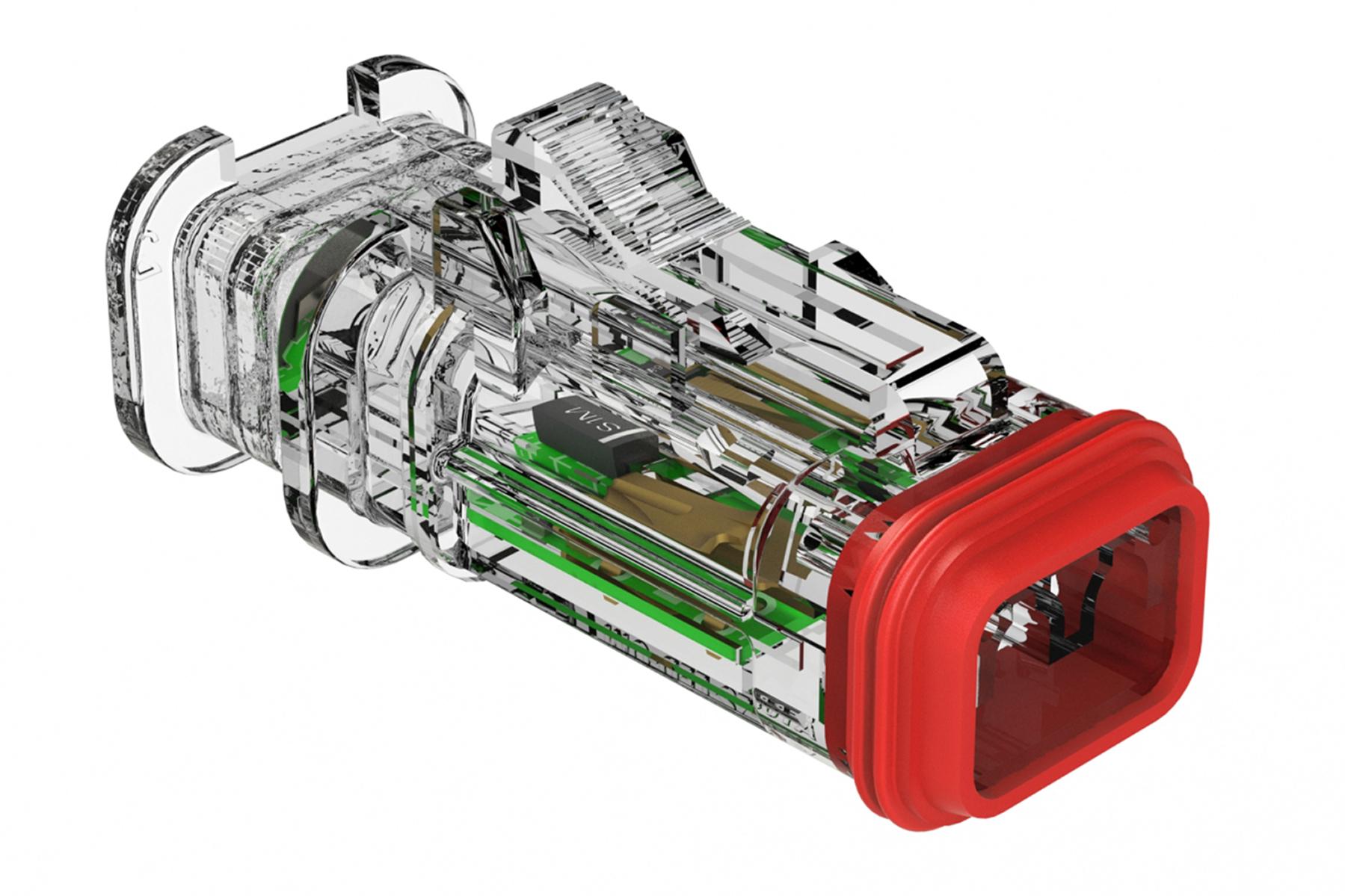 Amphenol-AT06-2S-LED12VR1-OM Einzeladersteckverbinder, Gehäuse Conn Housing PL 2 POS Crimp ST Cable Mount Natural Box