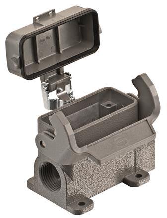 HARTING-19200100295 Adaptateurs pour manchons thermorétractables Surface Mount Housing 90° 10A Shell Size Powder Die Cast Aluminum Single Lock Han®