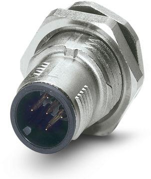 PHOENIX CONTACT-1441888 Sensor Accessories Sensor/actuator flush-type plug, 5-pos., M12 SPEEDCON, A-coded with shield contact, rear/screw mounting withM16 thread, with straight solder connection