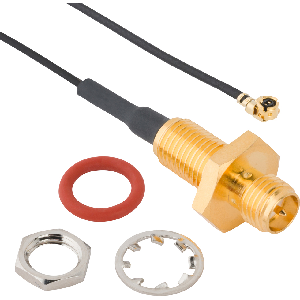 Amphenol RF-095-902-546-150 Kabelbaugruppen Koaxial Cable Assembly 1.13mm Cable 0.15m SMA to AMC F-PL