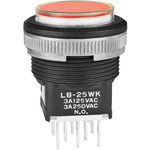 Switch Push Button ON (ON) DPDT Round Button 3A 250VAC 30VDC Momentary Panel Mount Quick Connect/Solder Lug