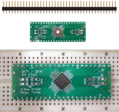 SchmartBoard-204-0045-01 Entwicklungssätze und Werkzeuge 0.5 Pitch 44 Pin QFP/QFN to DIP Adapter Board