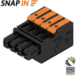 Conn Plug-in Terminal Block F 4 POS 5mm Snap In ST Cable Mount 18.5A Box