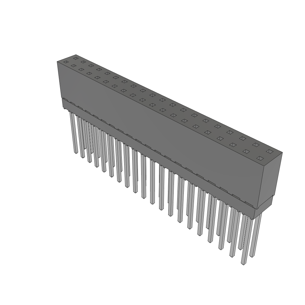 Samtec-ESQ-120-14-L-D Connector Headers and PCB Receptacles Conn Elevated Socket SKT 40 POS 2.54mm Solder ST Top Entry Thru-Hole Tube