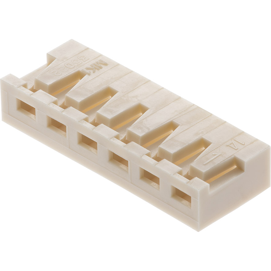 Molex-2124150300 | Molex 2.50mm Board-in Connectors Carcaza de cables discretos de conector 2.50mm Pitch, Board-In Crimp Housing, 3 Circuits, Right-Angle, Natural