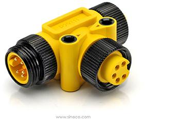 Amphenol-P29311 Connecteur circulaire Conn M12 Circular Adapter PIN/(2)SKT 15 POS T Style 3 Port