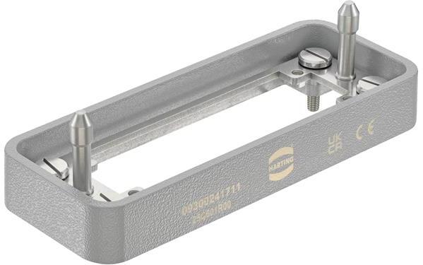 HARTING-09300241711 Steckverbinderzubehör Connector Accessories Docking Frame Straight Aluminum Die Cast/Stainless Steel Dust Gray Powder Frame