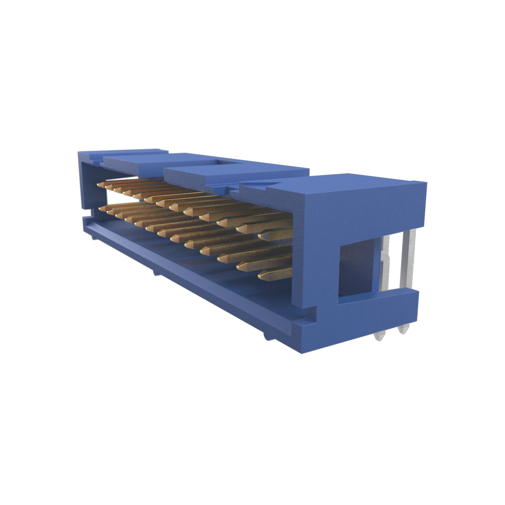 Amphenol Communications Solutions-75867-105LF Connector Headers and PCB Receptacles Quickie®, Wire to Board Connector, Double Row, 26 Positions, 2.54 mm (0.100in), Right Angle, Shrouded Header 0.76 um (30 uin) Gold or GXT™ Plating