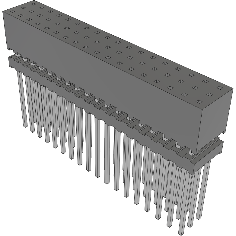 Samtec-ESQT-118-02-LM-T-375 Piastre connettori e prese PCB Conn Elevated Socket SKT 54 POS 2mm Solder ST Top Entry Thru-Hole Tube