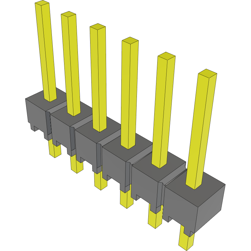 Samtec-MTSW-106-24-L-S-280 Steckverbinderleisten und Leiterplattenbuchsen Conn Unshrouded Header HDR 6 POS 2.54mm Solder ST Top Entry Thru-Hole Bulk