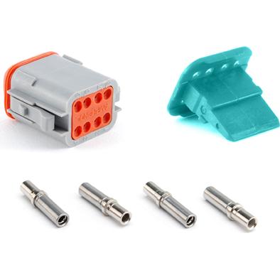 Amphenol-AT06-08SA-KIT01 分立接线罩连接器 Conn Housing PL 8 POS Crimp ST Cable Mount Gray/Green