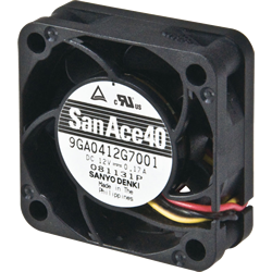 SANYO DENKI-9GA0412H7001 Gebläse und Lüfter DC Fan Axial Ball Bearing 12V 7V to 13.8V 7.1CFM 28dB 40 X 40 X 15.2mm Low Noise/Low Power Consumption/High Air Flow/High Static Pressure