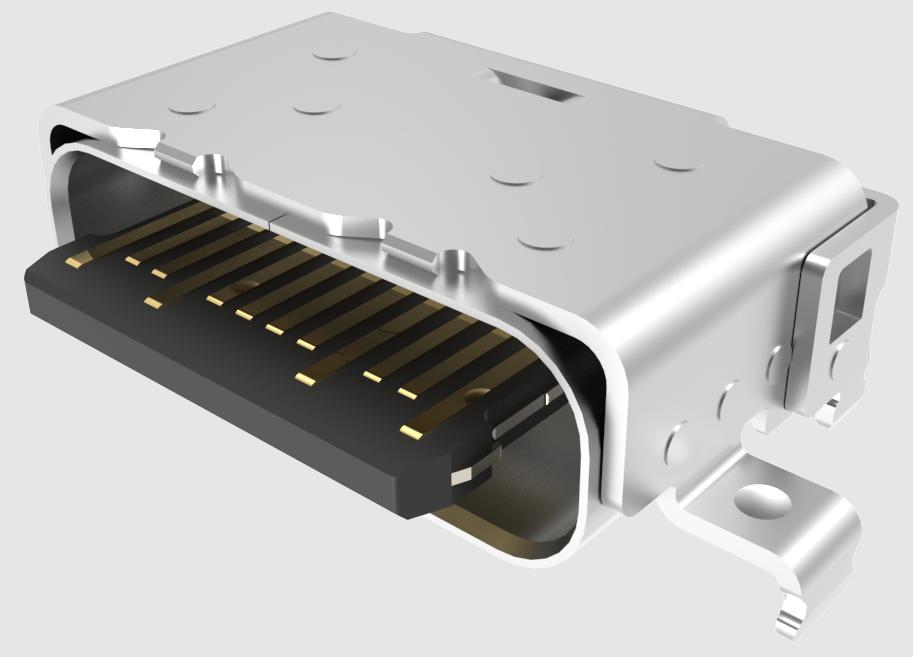Amphenol Communications Solutions-124018402112A Connector USB USB 3.1 Gen2, USB type C, Input Output Connectors, Receptacle, MId mount, dual-row SMT, short body