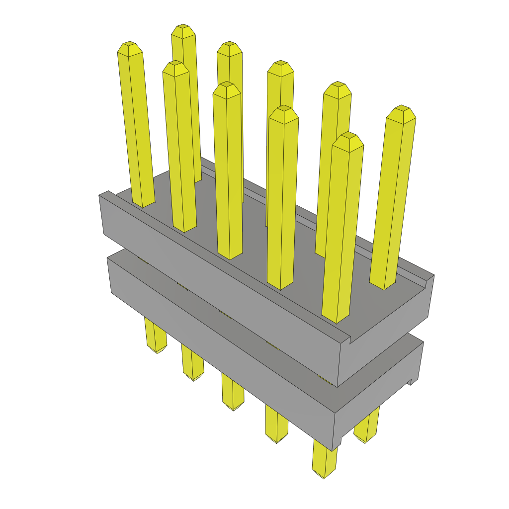 Samtec-TW-05-09-L-D-155-105 Embases de raccordement et réceptacles PCB Conn Board Stacker HDR 10 POS 2mm Solder ST Top Entry Thru-Hole Bulk