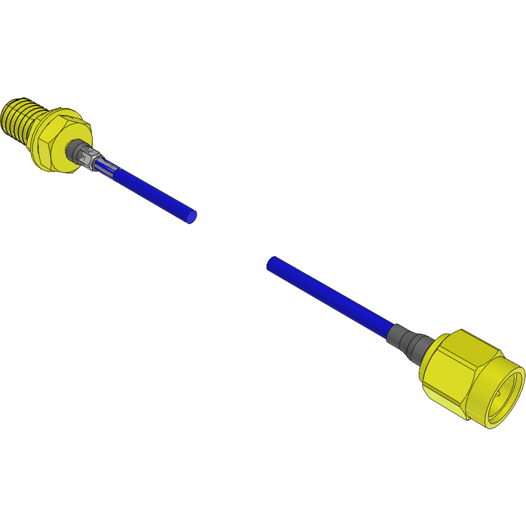 Samtec-RF25S-01BJ1-01SP1-0100 Kabelbaugruppen Koaxial Cable Assembly Microwave Coaxial 0.1m 25AWG SMA to SMA F-PL Bulls Eye® Bag