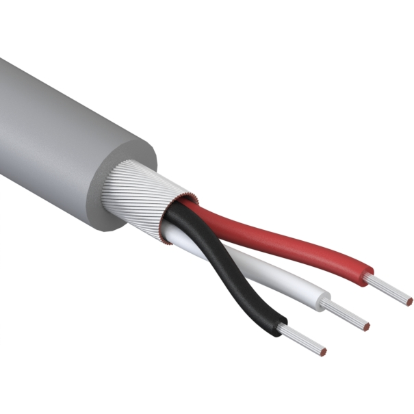 Tensility International-30-00457 Kabel, Mehrleiter Wire, 3C TS, 26 AWG, 150V, 70C, 3.2 mm, spiral shield, TPU, gray, WBL