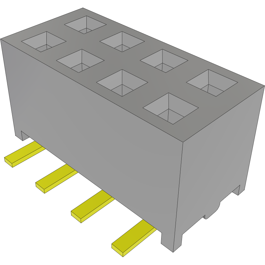 Samtec-MMS-104-02-LM-DV Piastre connettori e prese PCB Conn Socket Strip SKT 8 POS 2mm Solder ST Top Entry SMD Tube