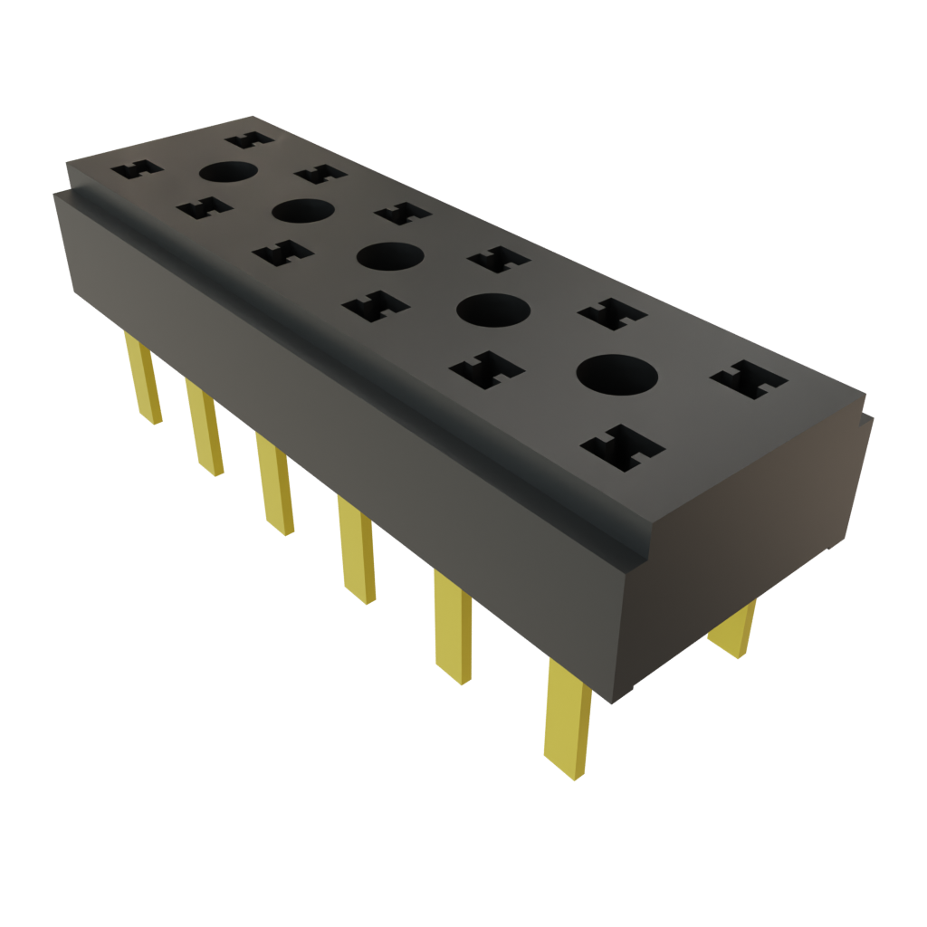 Samtec-CLT-106-01-G-D 连接器插头及 PCB 插座 Conn Socket Strip SKT 12 POS 2mm Solder ST Top Entry Thru-Hole TIGER CLAW™ Tube