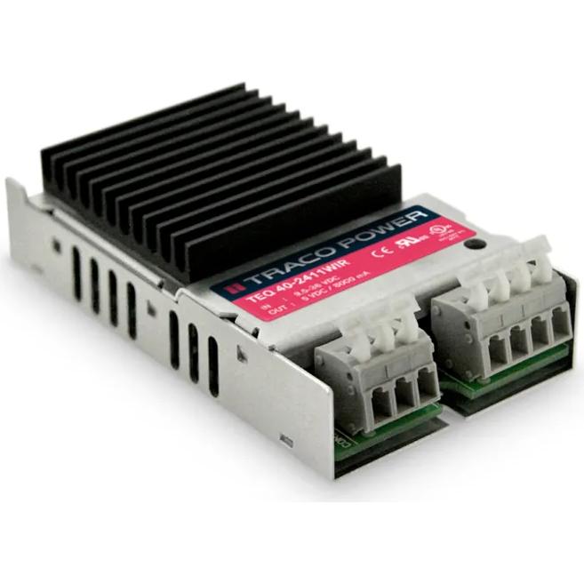 TRACO Electronic AG-TEQ 40-2425WIR Convertisseur CC en CC et module de régulateur de commutation Module DC-DC 24VIN 2-OUT 24V/-24V 0.83A/0.83A 40W 7-Pin