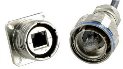 Amphenol-RJFTV67A1N Steckverbinder, Telefon und Telekommunikation Conn RJ-45 PL 8 POS ST Jam Nut 8 Terminal 1 Port Cat 6