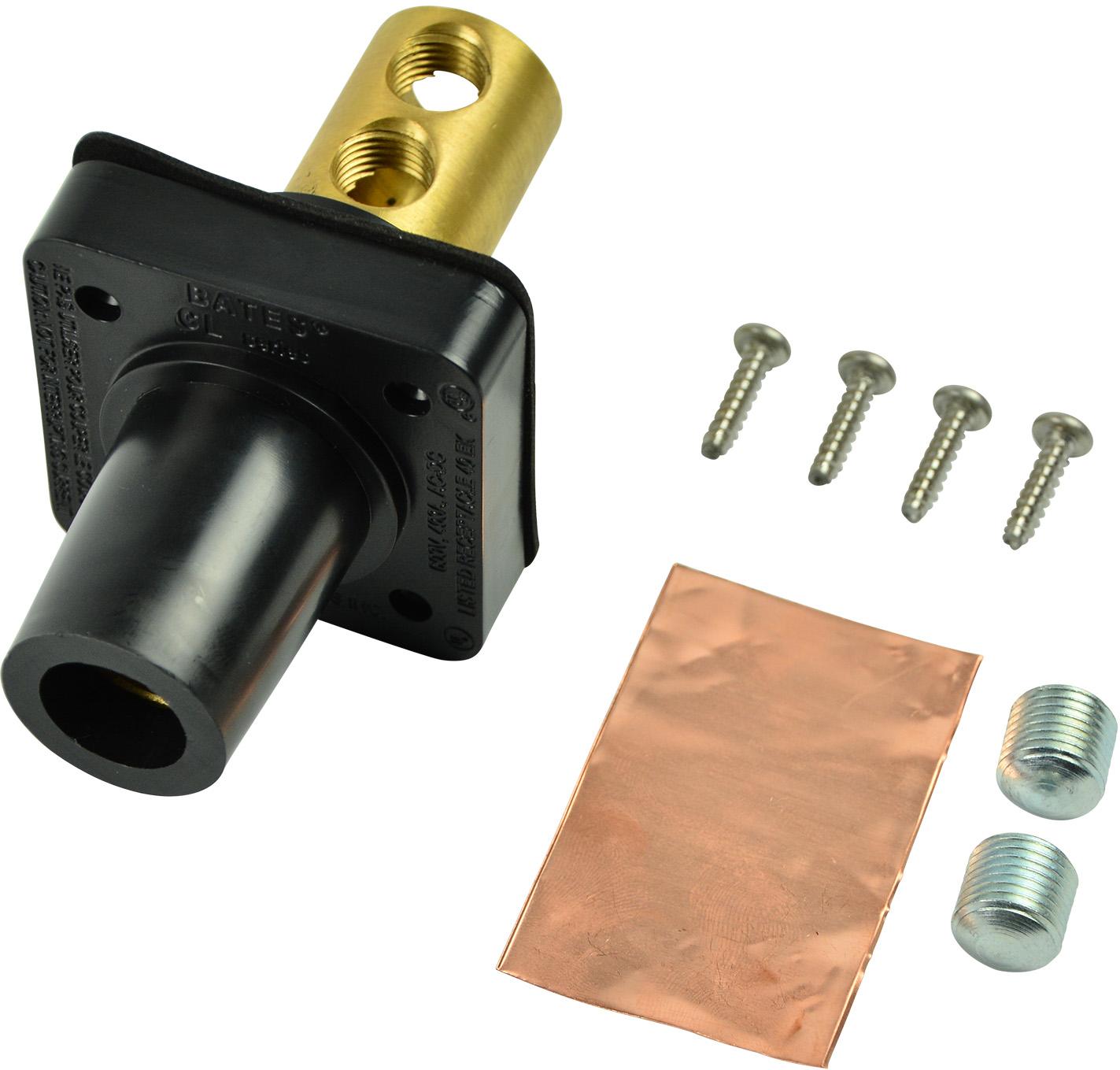 Marinco-CL20FRB-A Steckverbinder CL Series Panel Mount (400A / 600V) #2 - 2/0 AWG Double Set Screw Female - Black (A)