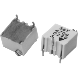 Vishay-TS6X104KT20 Widerstandstrimmern, Potenziometern und Regelwiderstande Res Cermet Trimmer 100K Ohm 10% 0.25W(1/4W) 14(Elec)/15(Mech)Turns 1.8mm (7.55 X 6.7 X 6.85mm) Gull Wing SMD Tube