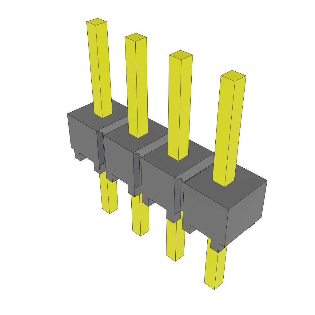 Samtec-MTSW-104-07-G-S-185 Connector Headers and PCB Receptacles Conn Unshrouded Header HDR 4 POS 2.54mm Solder ST Top Entry Thru-Hole Bulk