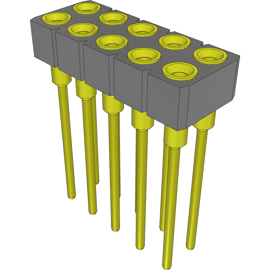 Samtec-SD-105-G-7 Connector Headers and PCB Receptacles Conn Socket Strip SKT 10 POS 2.54mm Solder ST Top Entry Thru-Hole Tube