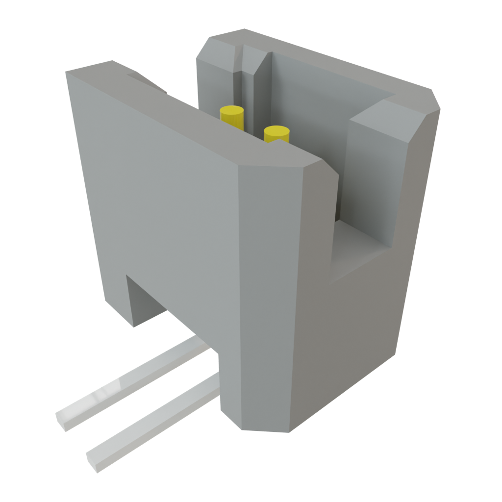 Samtec-TFM-102-01-L-S-RA Connector Headers and PCB Receptacles Conn Shrouded Header (4 Sides) HDR 2 POS 1.27mm Solder RA Side Entry Thru-Hole TIGER EYE™ Tube