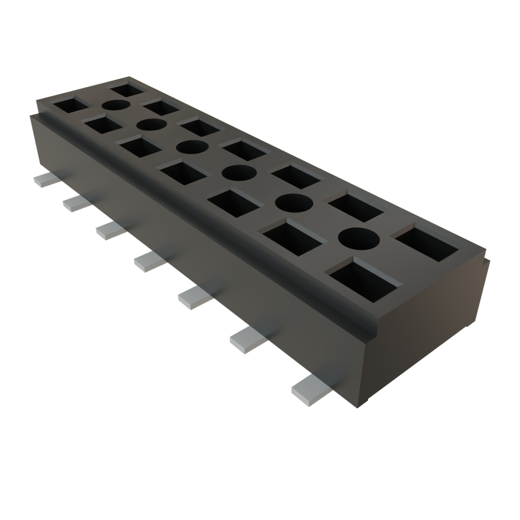 Samtec-CLT-107-02-L-D-BE-A Embases de raccordement et réceptacles PCB Conn Socket Strip SKT 14 POS 2mm Solder ST Bottom Entry SMD TIGER CLAW™ Tube