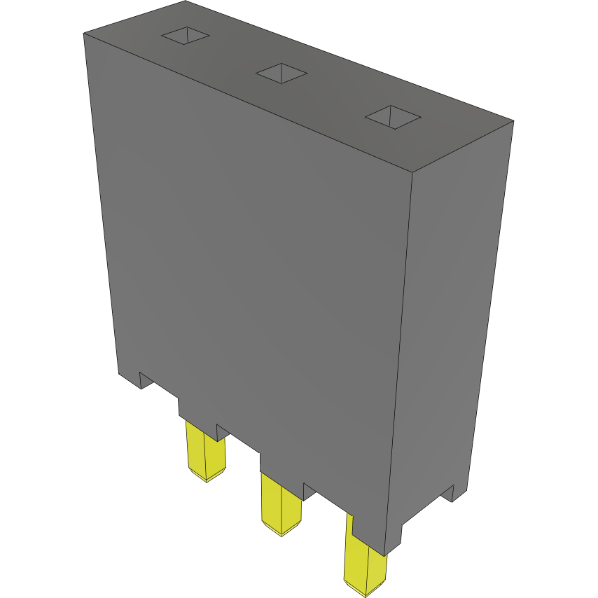 Samtec-SQT-103-01-S-S Piastre connettori e prese PCB Conn Socket Strip SKT 3 POS 2mm Solder ST Top Entry Thru-Hole Layer