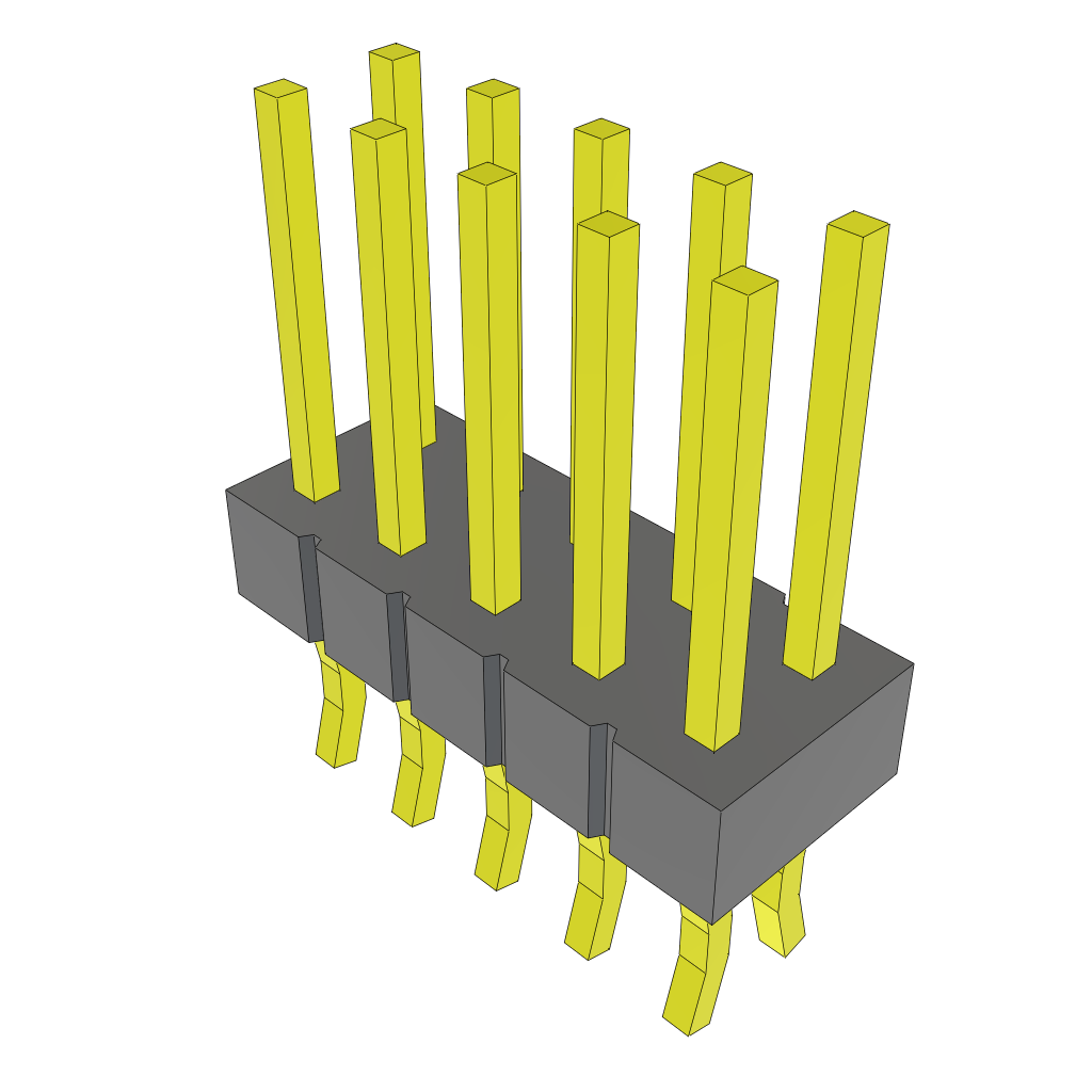 Samtec-TSM-105-02-T-EM Connector Headers and PCB Receptacles Conn Unshrouded Header HDR 10 POS 2.54mm Solder ST Top Entry Edge Mount Tube