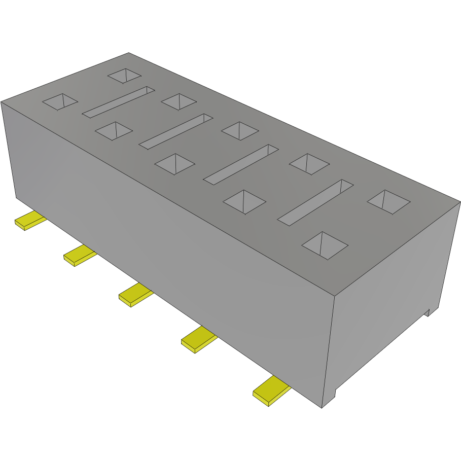 Samtec-HLE-105-02-G-DV-BE-A Piastre connettori e prese PCB Conn Socket Strip SKT 10 POS 2.54mm Solder ST SMD Tube