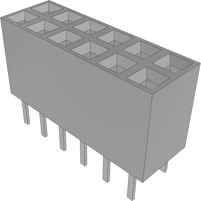 Samtec-BCS-106-T-D-DE Piastre connettori e prese PCB Conn Socket Strip SKT 12 POS 2.54mm Solder ST Top Entry Thru-Hole TIGER CLAW™ Tube